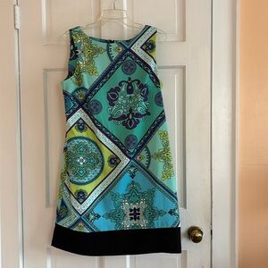 Turquoise paisley shift dress